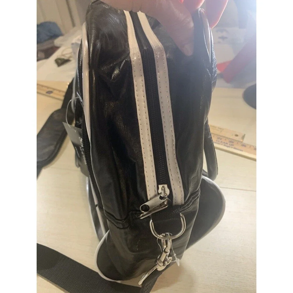 Satchels new york Waste Management Black & White Logo Duffle Bag